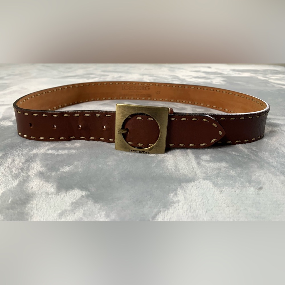 Vintage Iceberg Dark Brown Leather Belt Bag